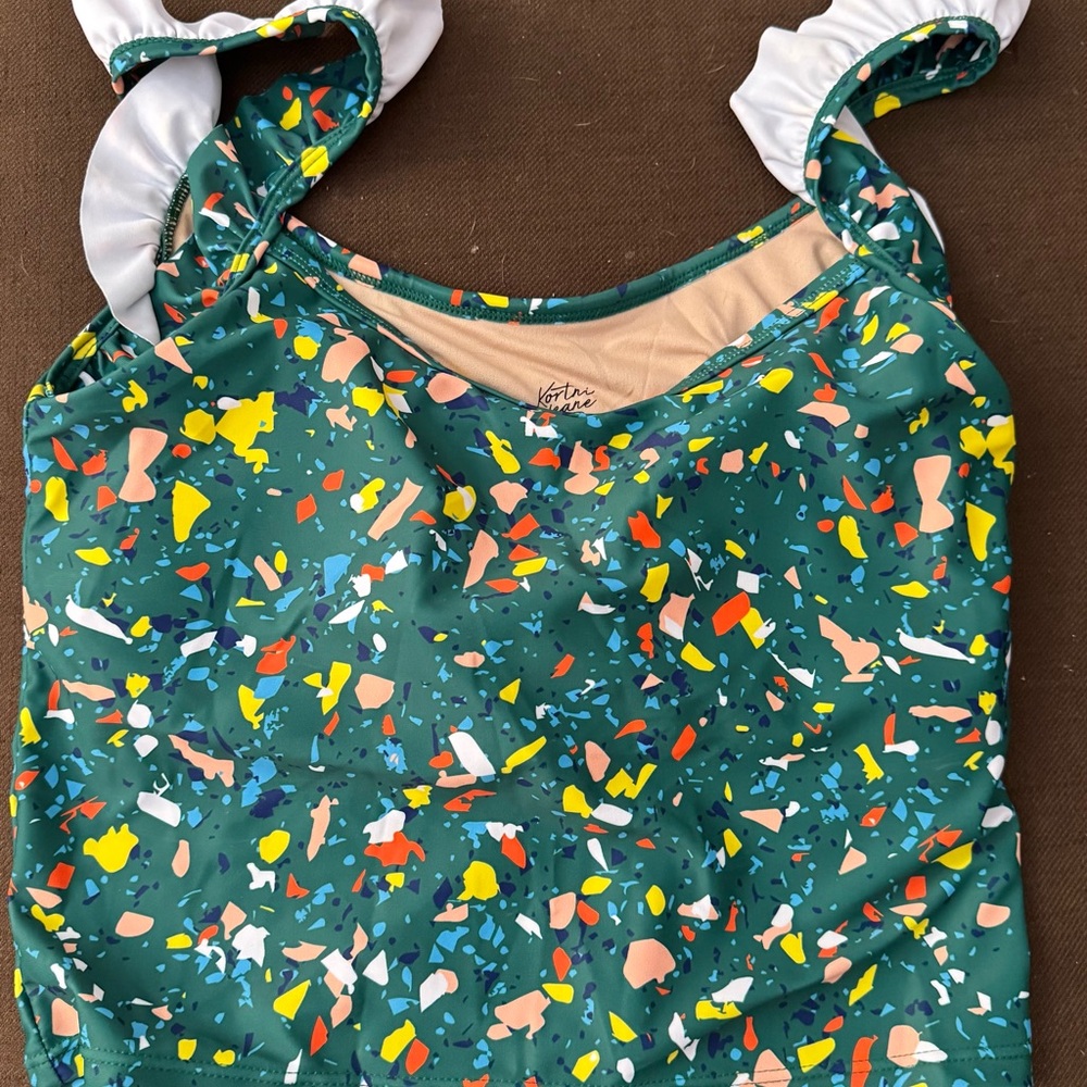 Kortni Jeane Colorful Patterned Swim Top
